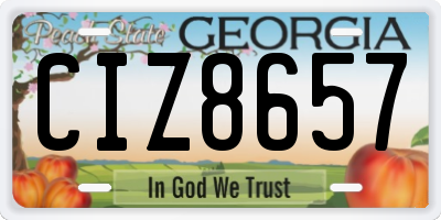 GA license plate CIZ8657