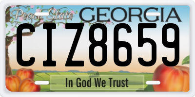 GA license plate CIZ8659