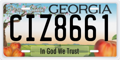 GA license plate CIZ8661