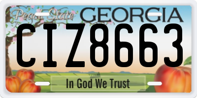 GA license plate CIZ8663