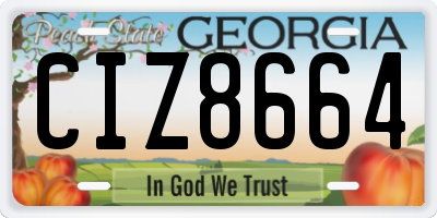 GA license plate CIZ8664