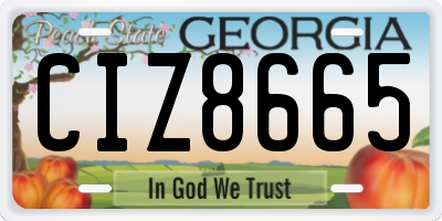 GA license plate CIZ8665