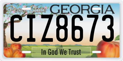 GA license plate CIZ8673