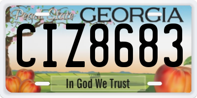 GA license plate CIZ8683