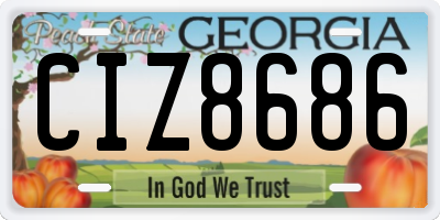 GA license plate CIZ8686