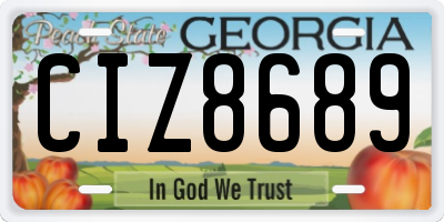GA license plate CIZ8689