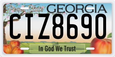 GA license plate CIZ8690