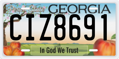 GA license plate CIZ8691