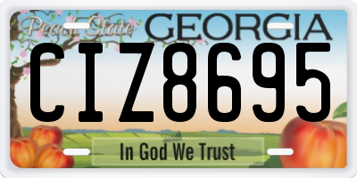GA license plate CIZ8695