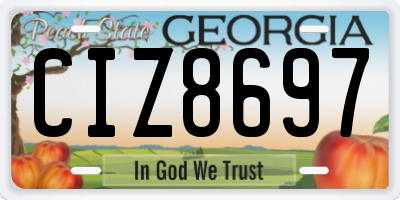 GA license plate CIZ8697