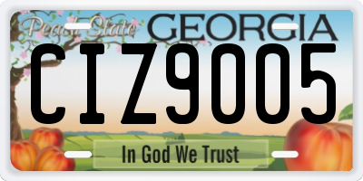 GA license plate CIZ9005