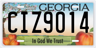 GA license plate CIZ9014