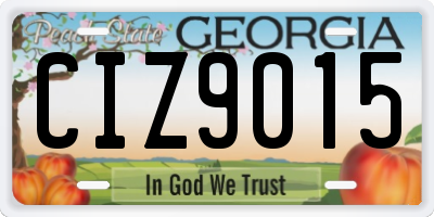 GA license plate CIZ9015