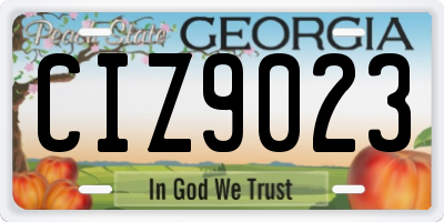 GA license plate CIZ9023