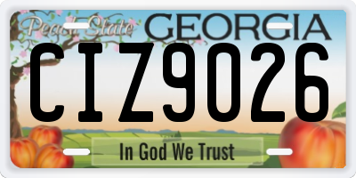 GA license plate CIZ9026