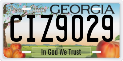 GA license plate CIZ9029