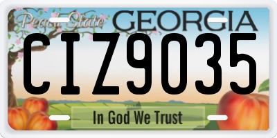 GA license plate CIZ9035