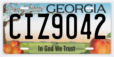 GA license plate CIZ9042