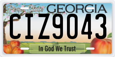 GA license plate CIZ9043