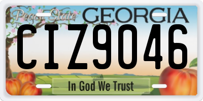 GA license plate CIZ9046