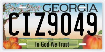 GA license plate CIZ9049