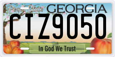 GA license plate CIZ9050