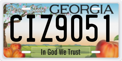 GA license plate CIZ9051