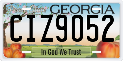 GA license plate CIZ9052