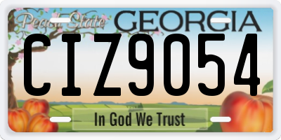 GA license plate CIZ9054