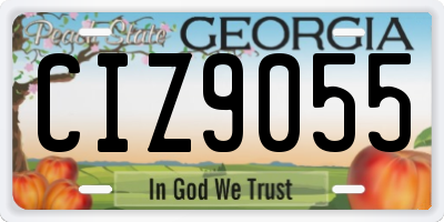GA license plate CIZ9055