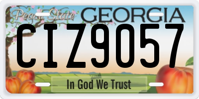 GA license plate CIZ9057