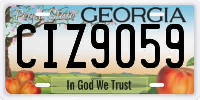 GA license plate CIZ9059
