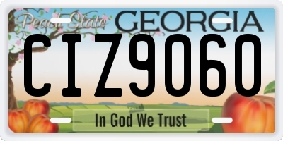 GA license plate CIZ9060