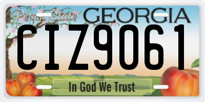 GA license plate CIZ9061