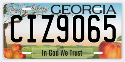 GA license plate CIZ9065