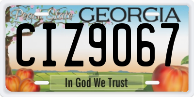 GA license plate CIZ9067