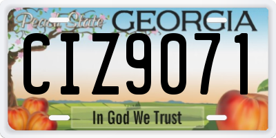 GA license plate CIZ9071