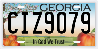 GA license plate CIZ9079