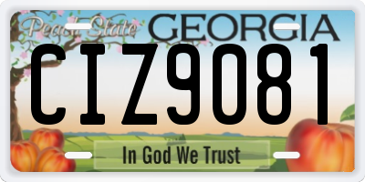 GA license plate CIZ9081