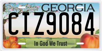GA license plate CIZ9084