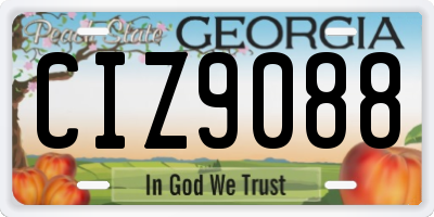 GA license plate CIZ9088