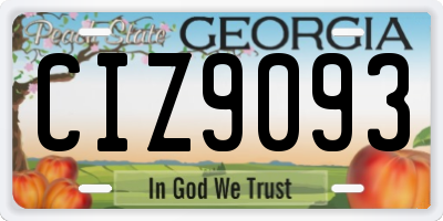GA license plate CIZ9093