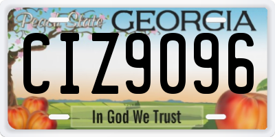 GA license plate CIZ9096