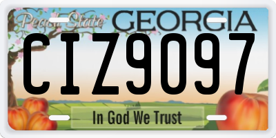 GA license plate CIZ9097