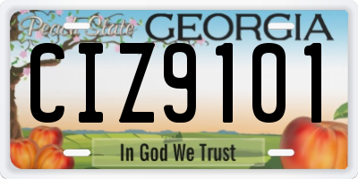 GA license plate CIZ9101