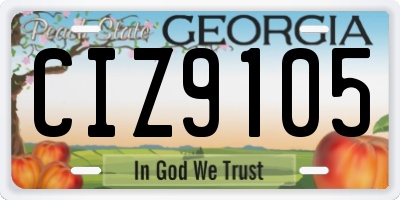 GA license plate CIZ9105