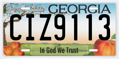 GA license plate CIZ9113