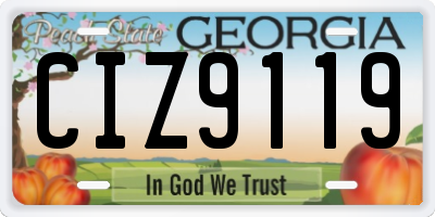 GA license plate CIZ9119