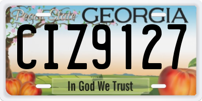 GA license plate CIZ9127