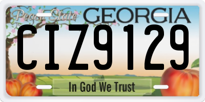 GA license plate CIZ9129